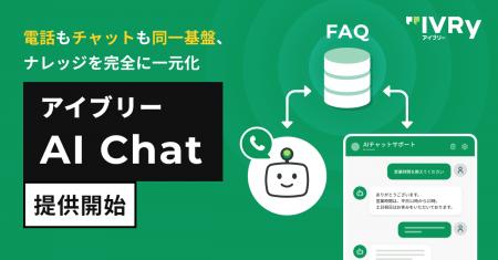 IVRyが「アイブリー AI Chat」を順次提供開始。顧客体