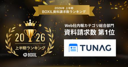 TUNAG、SaaS比較サイト「BOXIL」の2026年上半期資料請