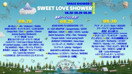SPACE SHOWER SWEET LOVE SHOWER 2026 最終出演アーテ