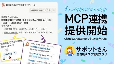 【1周年】全自動タスク管理アプリ「サポットさん」、 【1周年】全自動タスク管理アプリ「サポットさん」、