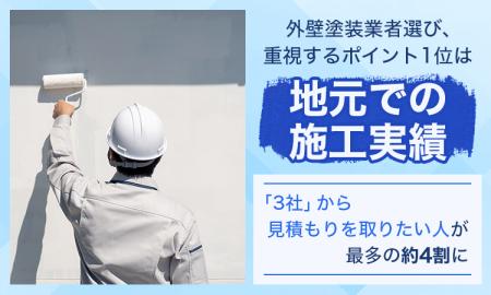 外壁塗装業者選び、重視するポイント1位は「地元での 外壁塗装業者選び、重視するポイント1位は「地元での
