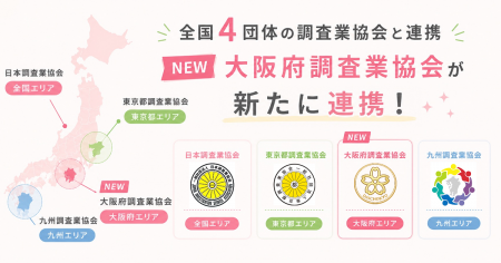 りこんほっとLINE、全国4つの調査業協会ネットワーク
