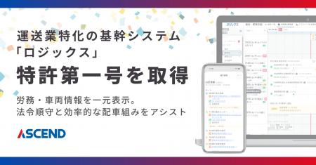 運送業特化の基幹システム「ロジックス」、特許第一号 運送業特化の基幹システム「ロジックス」、特許第一号