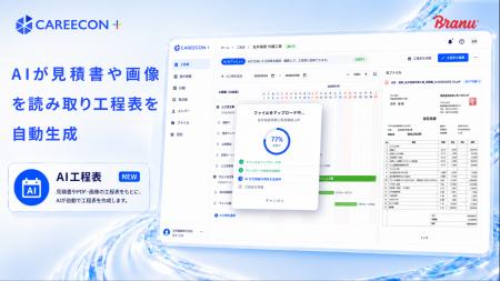 「CAREECON Plus」施工管理機能にAI工程表自動作成機