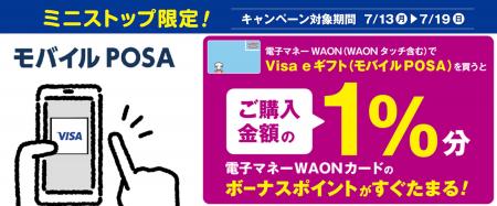 【ミニストップ限定】 「Visa eギフト × 電子マネーWA