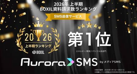 「オーロラSMS」、2026年上半期 BOXIL資料請求数ラン