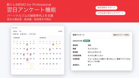 月間30万人以上が利用する「筋トレMEMO」、パーソナル