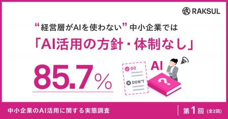 経営層がAIを使わない中小企業、85.7%が「AI活用の方 経営層がAIを使わない中小企業、85.7%が「AI活用の方