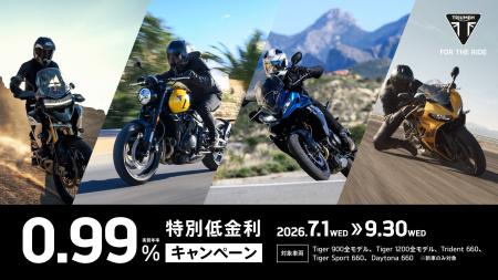 トライアンフから夏の「ご購入サポートキャンペーン」 トライアンフから夏の「ご購入サポートキャンペーン」