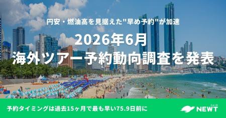 旅行アプリ『NEWT(ニュート)』、2026年6月 海外ツア 旅行アプリ『NEWT(ニュート)』、2026年6月 海外ツア