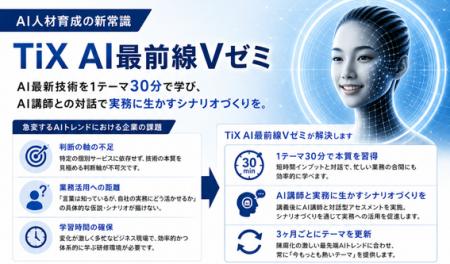 AI人材育成機構「TiX AI最前線Vゼミ」を開講 AI人材育成機構「TiX AI最前線Vゼミ」を開講