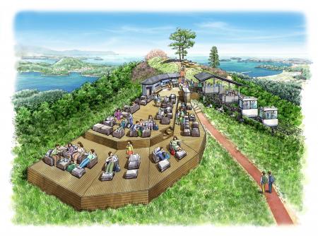 気仙沼大島に新たな観光シンボル誕生　「亀山テラス36