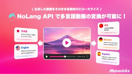 株式会社Mavericks、動画生成AI「NoLang」のAPIに多言
