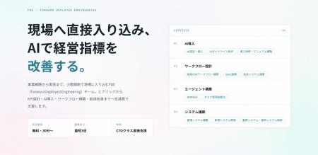 CTOクラスのFDE人材が現場へ直接伴走。「FDE Studio」