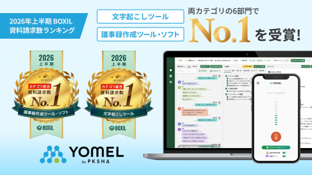 議事録AI「YOMEL」が「2026年上半期 BOXIL資料請求数 議事録AI「YOMEL」が「2026年上半期 BOXIL資料請求数