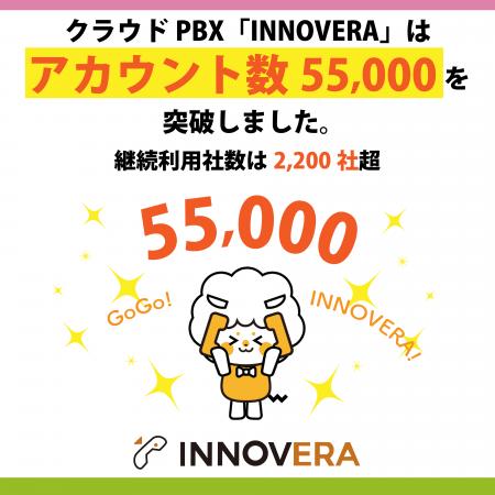 クラウドPBX「INNOVERA」はアカウント数55,000を突破