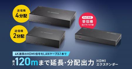 LANケーブルで4K映像を最大120m先へ延長・分配するHDM