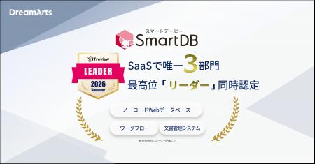 SmartDB、「ITreview Grid Award 2026 Summer」にて17