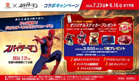 かっぱ寿司×映画『スパイダーマン:ブランド・ニュー かっぱ寿司×映画『スパイダーマン:ブランド・ニュー