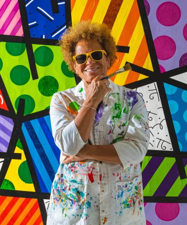 世界的ポップアーティスト、ロメロ ブリット本人も登 世界的ポップアーティスト、ロメロ ブリット本人も登