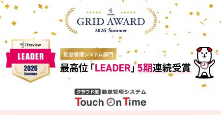 勤怠管理システムTouch On Timeが、「ITreview Grid A