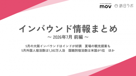 5月の大阪インバウンドはインドが好調【大阪観光局会