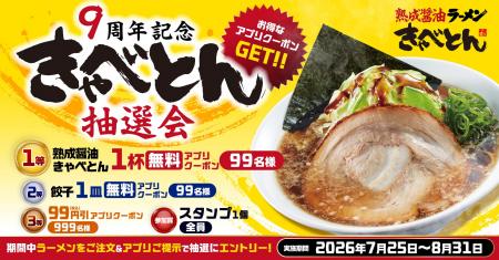 【きゃべとん】9周年記念「きゃべとん抽選会」を7月25