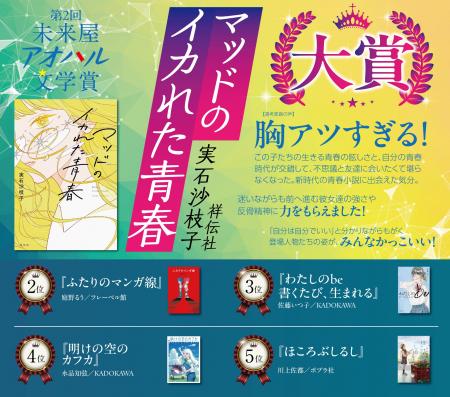 「第2回未来屋アオハル文学賞」大賞決定！実石沙枝子