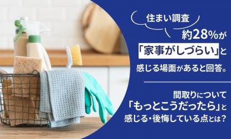 【住まい調査】約28%が「家事がしづらい」と感じる場