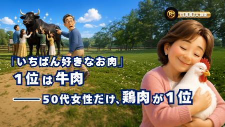「いちばん好きなお肉」1位は牛肉 ―― 50代女性だけ、