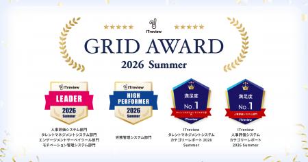 HRBrain、「ITreview Grid Award 2026 Summer」にて顧