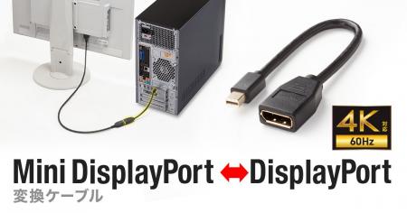 Mini DisplayPortをDisplayPortに変換できるショート