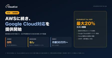 【提供開始▶︎GCP最大20%削減】「CloudCut」AWSに続き 【提供開始▶︎GCP最大20%削減】「CloudCut」AWSに続き