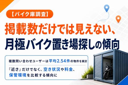 【バイク庫調査】掲載数だけでは見えない、月極バイク