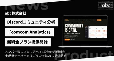 Discord分析「comcom Analytics」、コミュニティ規模