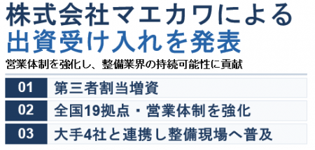 株式会社マエカワによる出資受け入れ