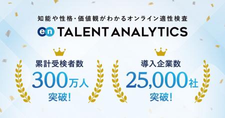 エンの適性検査『Talent Analytics』、累計導入企業数