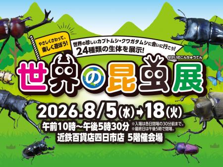 【近鉄百貨店 四日市店】昆虫たちを間近で観察しよう