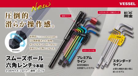 【世界初※】六角レンチのボールポイント部に「12角断