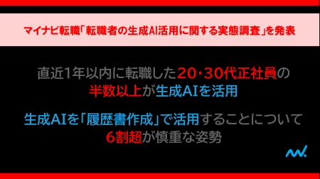 マイナビ転職「転職者の生成AI活用に関する実態調査」