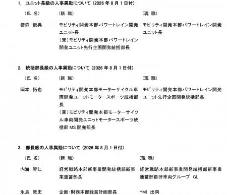 人事異動について