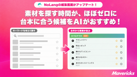 株式会社Mavericksは、動画生成AI「NoLang」の動画編 株式会社Mavericksは、動画生成AI「NoLang」の動画編