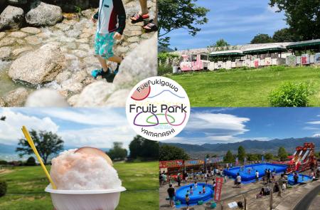 【山梨県笛吹川フルーツ公園】富士山を眺めながら水遊