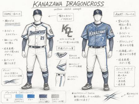 日本海リーグの新球団「金沢ドラゴンクロス」がユニフ