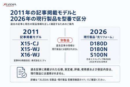 XLEDIA、旧製品と現行製品を区分する「型番別確認ガイ