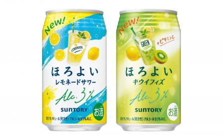 「ほろよい〈レモネードサワー〉」「同〈キウイフィズ 「ほろよい〈レモネードサワー〉」「同〈キウイフィズ
