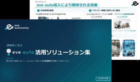 「eve auto」活用ソリューション集を公開 「eve auto」活用ソリューション集を公開
