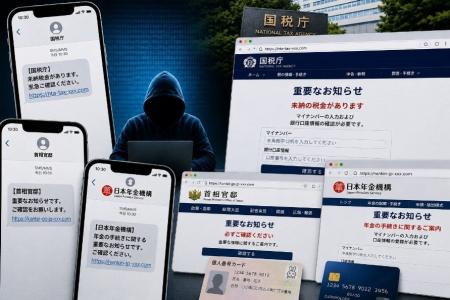 政府機関を装う偽サイトによる攻撃が前四半期比と比較 政府機関を装う偽サイトによる攻撃が前四半期比と比較