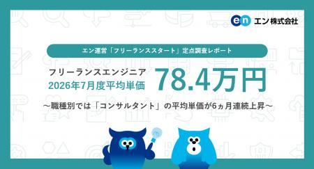 2026年7月度 フリーランスエンジニア月額平均単価78.4