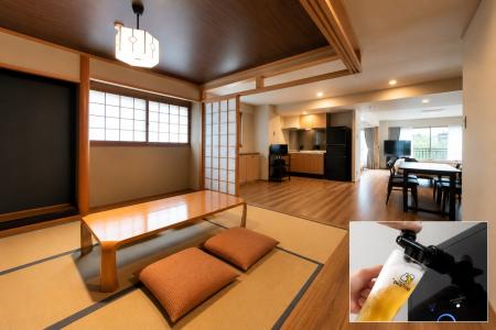 客室で本格生ビールを満喫！城崎のリゾートコンドミニ